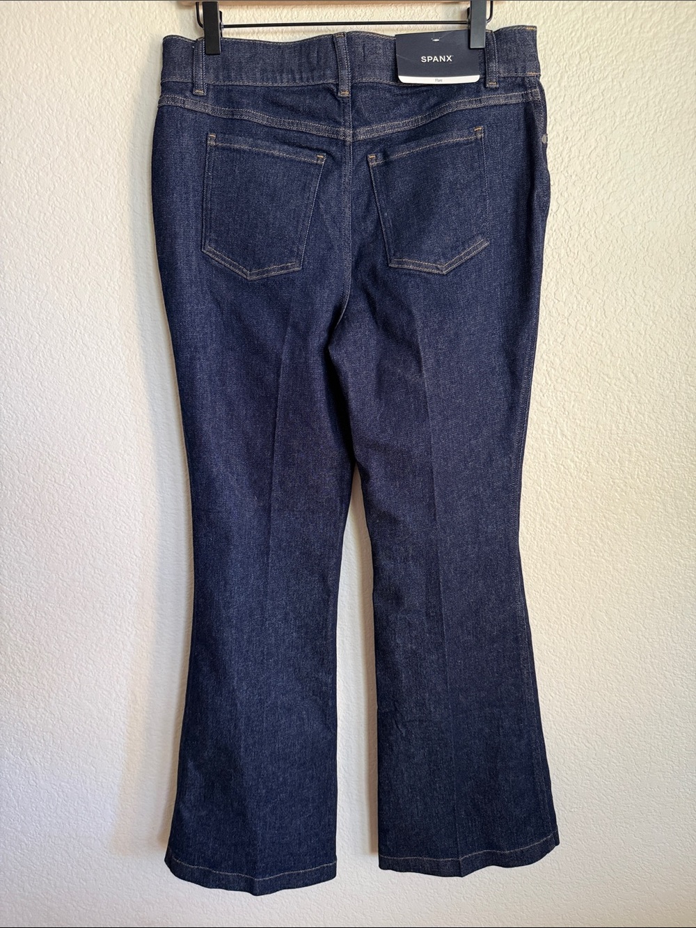 SPANX Dark Raw Indigo Pull On Flare Jeans - Picture 4 of 9